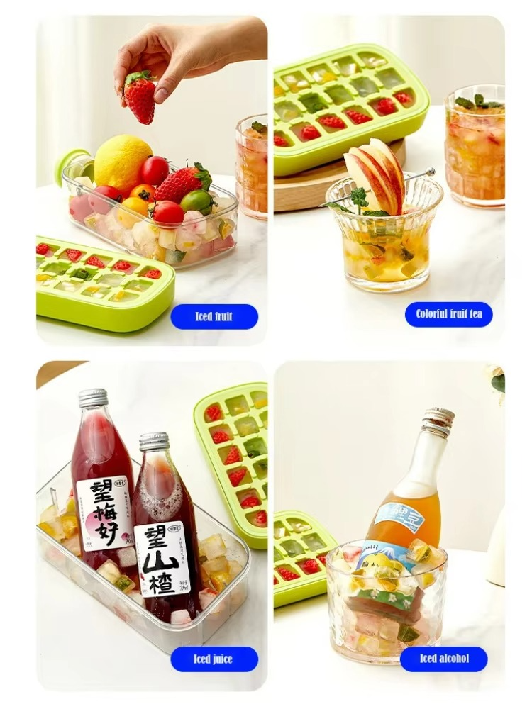 2 In 1 Crush Cup Ice Cube Tray and  Upgraded Ice Cube Bottle, Reusable - 500ml