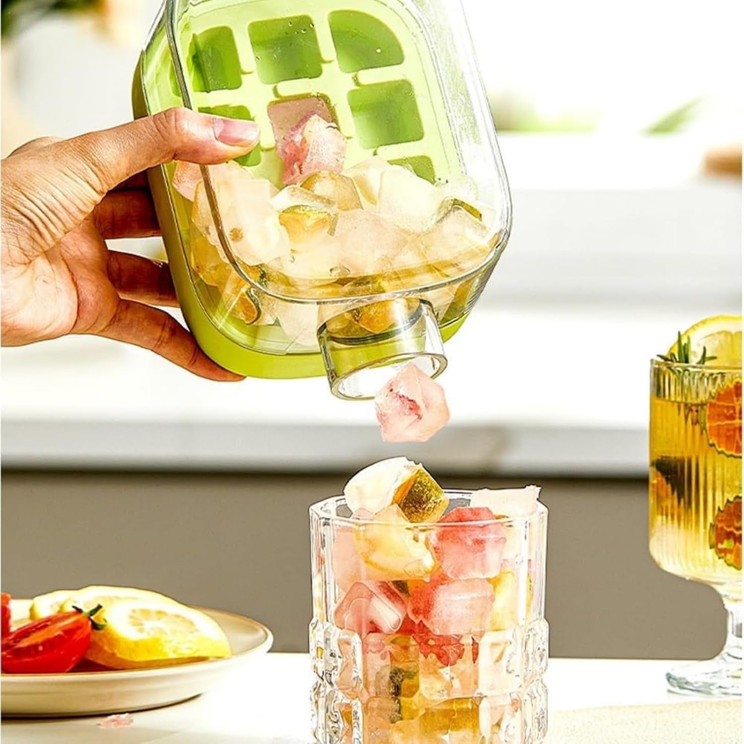 2 In 1 Crush Cup Ice Cube Tray and  Upgraded Ice Cube Bottle, Reusable - 500ml