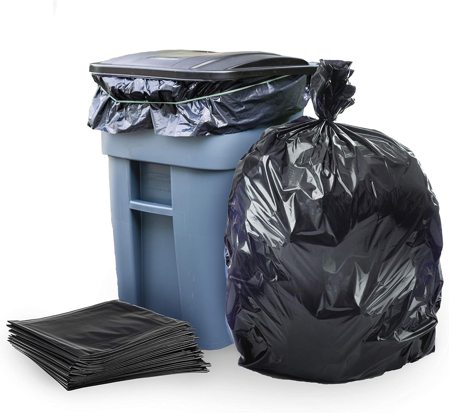 Black Garbage Bags Roll – Leak Proof, Heavy Duty Disposable Trash Bags for Dustbin