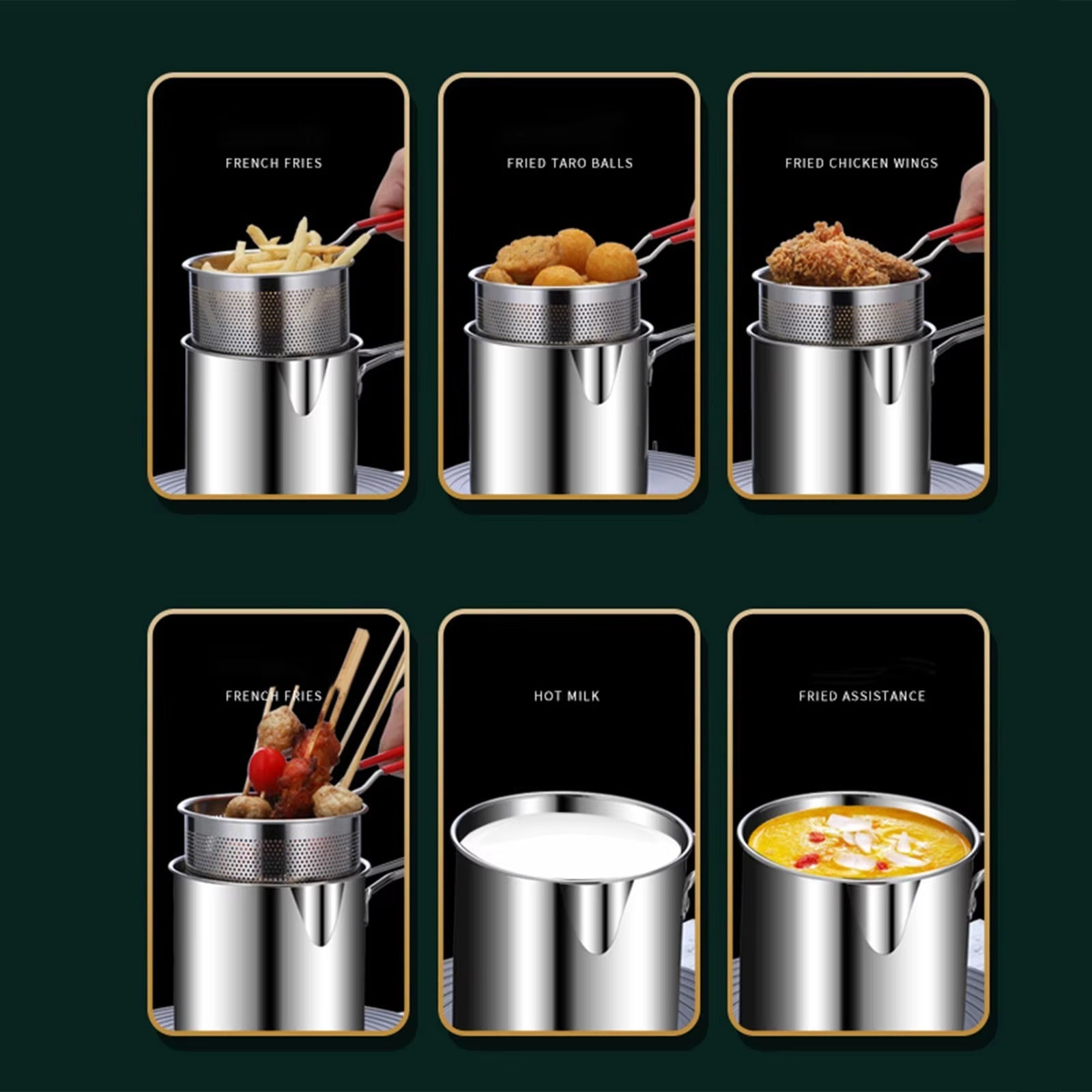 Deep Frying Fry Pot Providing Durable Quality Comfortable Handling Reliable Performance Easy Cleaning