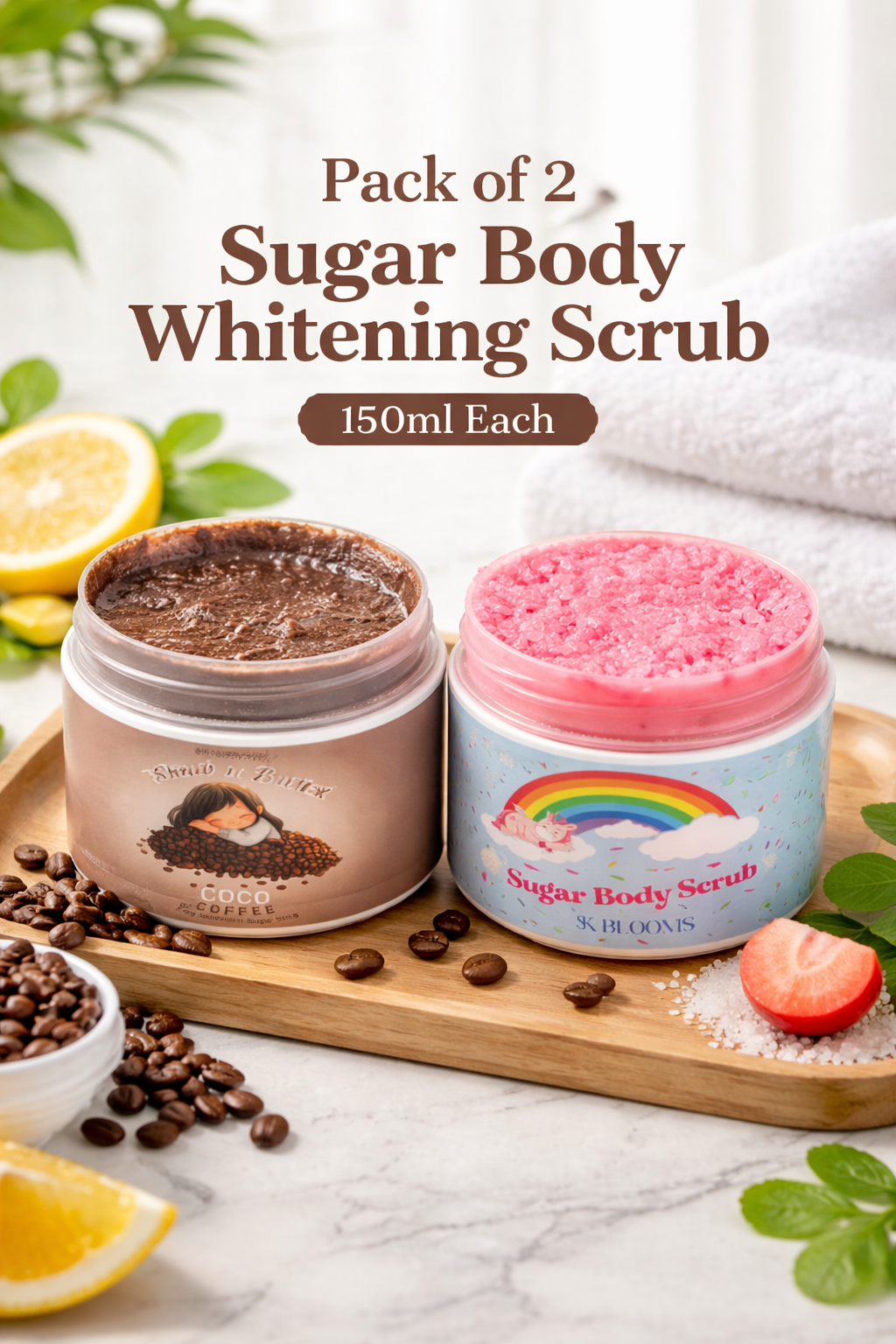 Sugar Body Whitening Scrub Pack Of 2