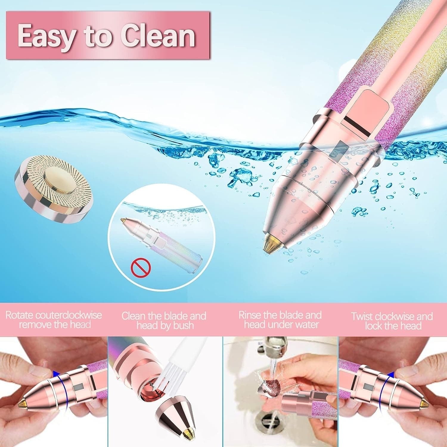 Portable Electric Eyebrow Trimmer with Built-in LED Light