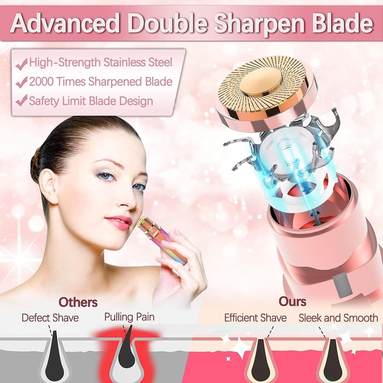 Portable Electric Eyebrow Trimmer with Built-in LED Light